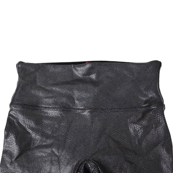 Spanx Womens Leggings Medium Black Faux Leather Stretch High Rise Stretch - Picture 3 of 10